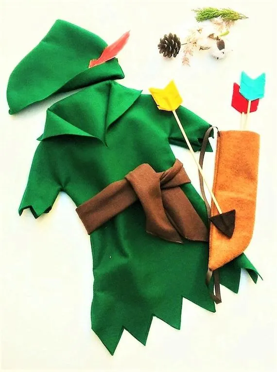 Traje de Peter Pan / sombrero de elfo bebé o niño fieltro - Etsy México
