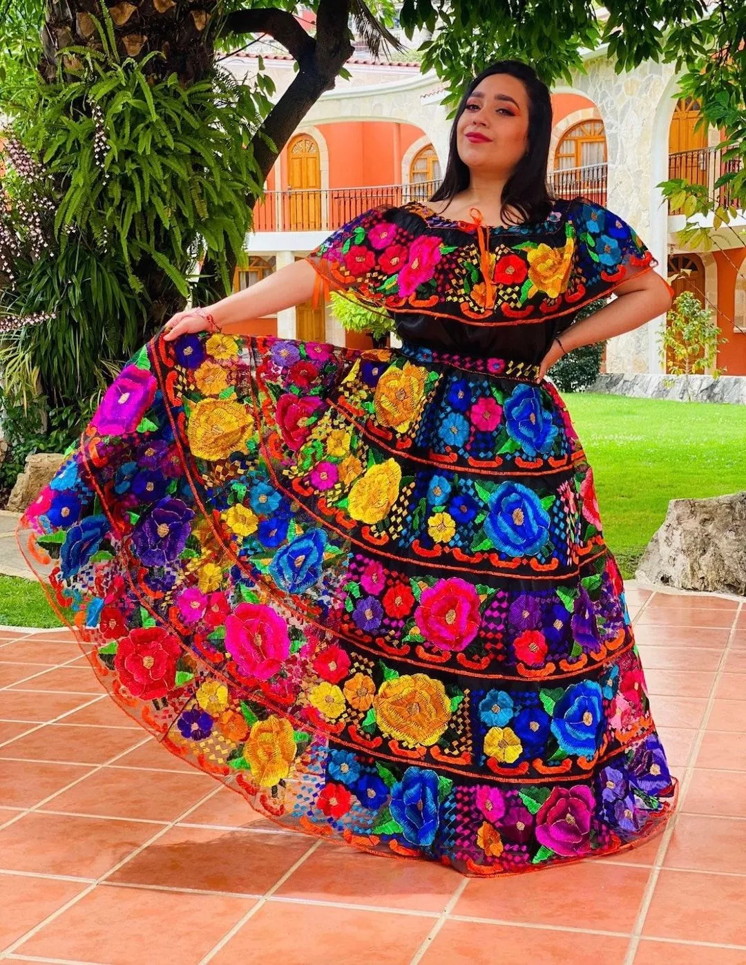 Traje típico chiapaneco. Vestido tradicional para mujer - Etsy México Traje típico chiapaneco. Vestido tradicional para mujer - Etsy México