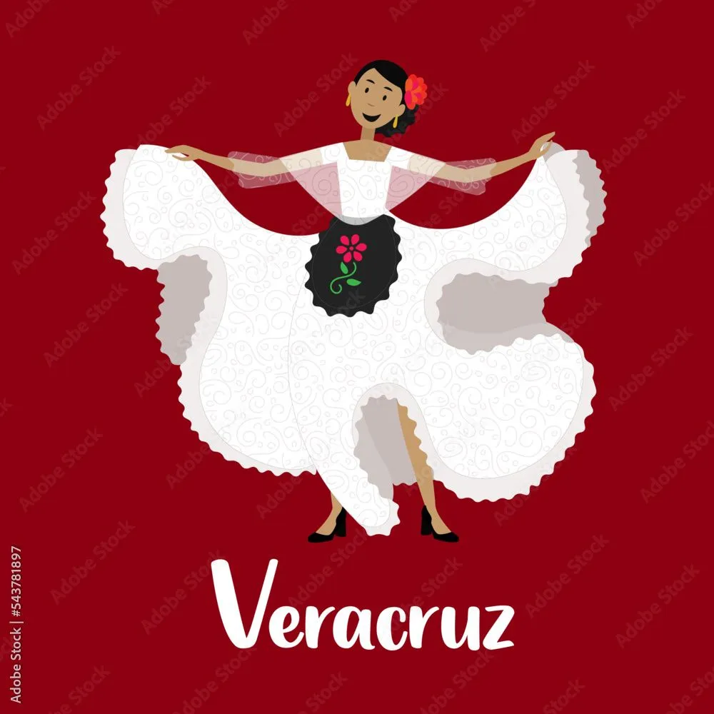 Traje típico de méxico de mujer del estado de Veracurz Stock Vector | Adobe Stock Traje típico de méxico de mujer del estado de Veracurz Stock Vector | Adobe Stock