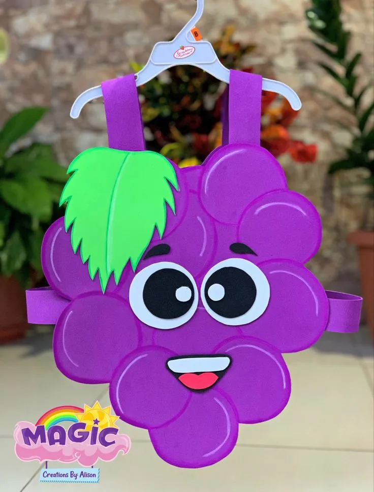 Traje de uva Foami | Trajes de frutas, Manualidades, Manualidades escolares Traje de uva Foami | Trajes de frutas, Manualidades, Manualidades escolares