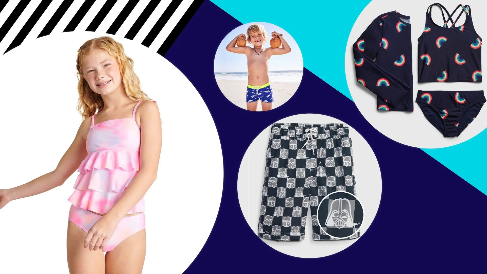 Trajes de baño para niños y niñas que usarán este verano