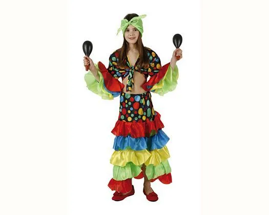 Disfraz de rumbera talla 3, 7-9 años