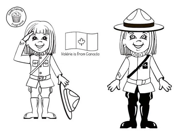 Free coloring pages of trajes tipicos de canada