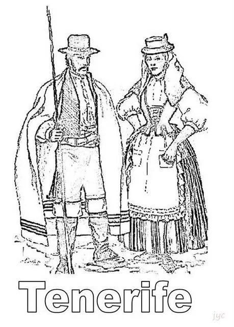 Trajes típicos canarios para colorear - Imagui Trajes típicos canarios para colorear - Imagui