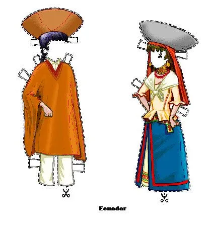 Trajes tipicos del ecuador para colorear - Imagui