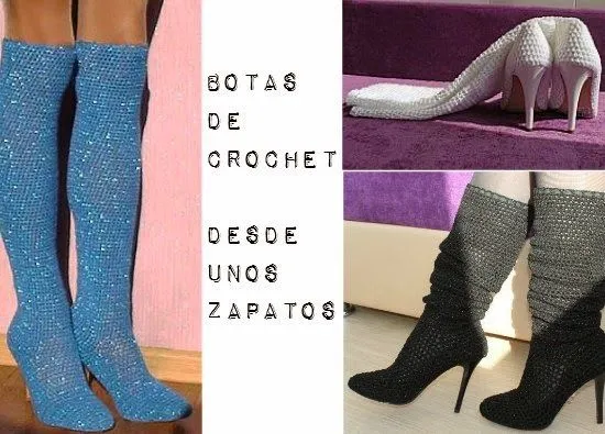 Como Transformar unos Zapatos en Botas <sub> a Crochet</sub ... Como Transformar unos Zapatos en Botas <sub> a Crochet</sub ...