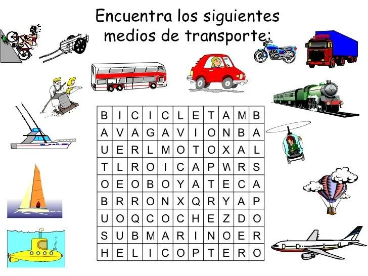 Medio de transporte en inglés - Imagui