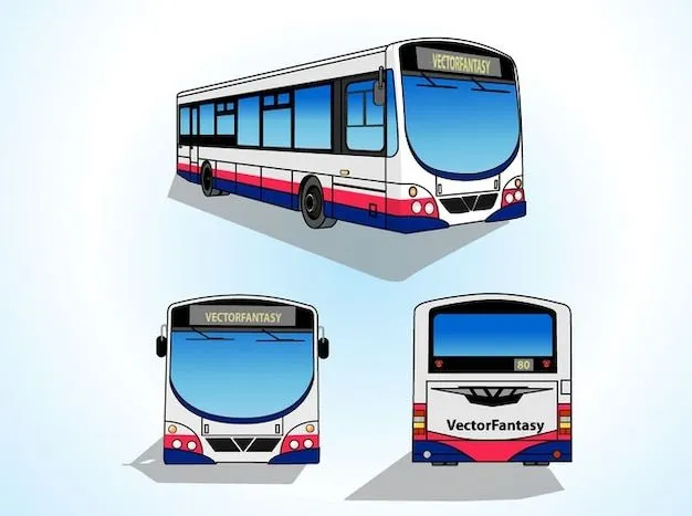 El transporte público de autobuses vectores transportación ... El transporte público de autobuses vectores transportación ...
