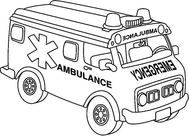 Transportes para colorear: + ambulancias