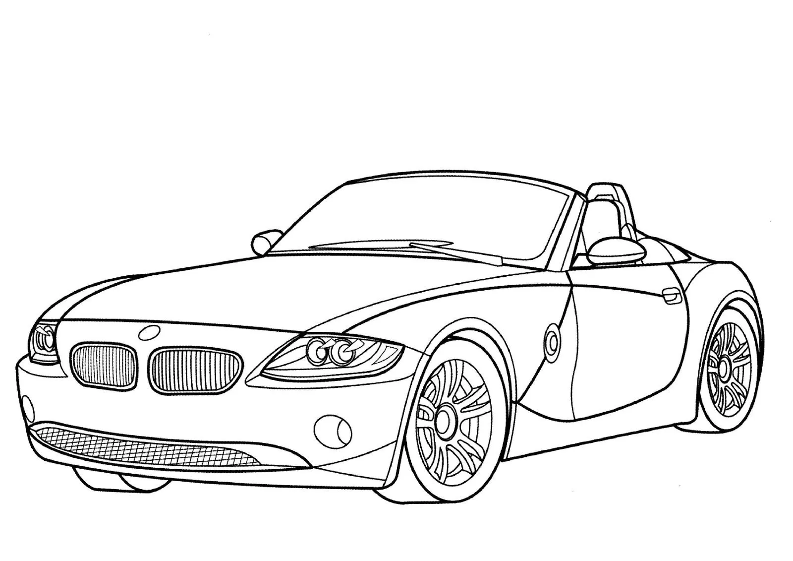 Transportes para colorear: BMW descapotable