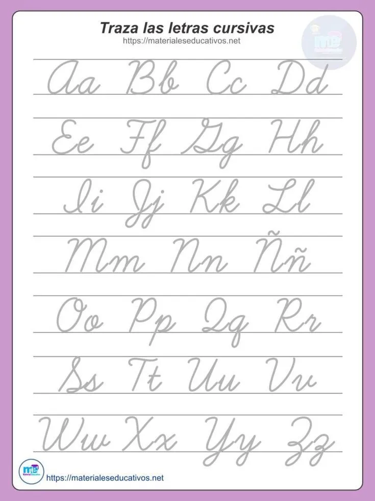 Traza las letras Mayúsculas y Minúsculas del Abecedario | Letras mayúsculas  y minúsculas, Abecedario en cursiva, Letras en cursiva mayuscula