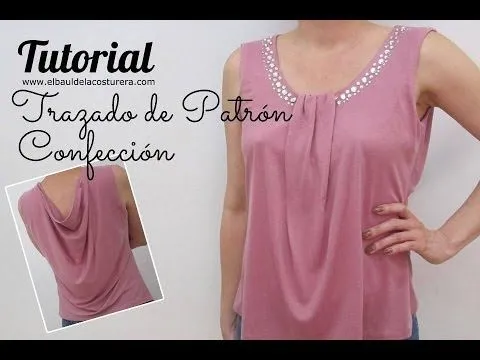 Trazado de molde de costura Blusa Escote Drapeado - YouTube