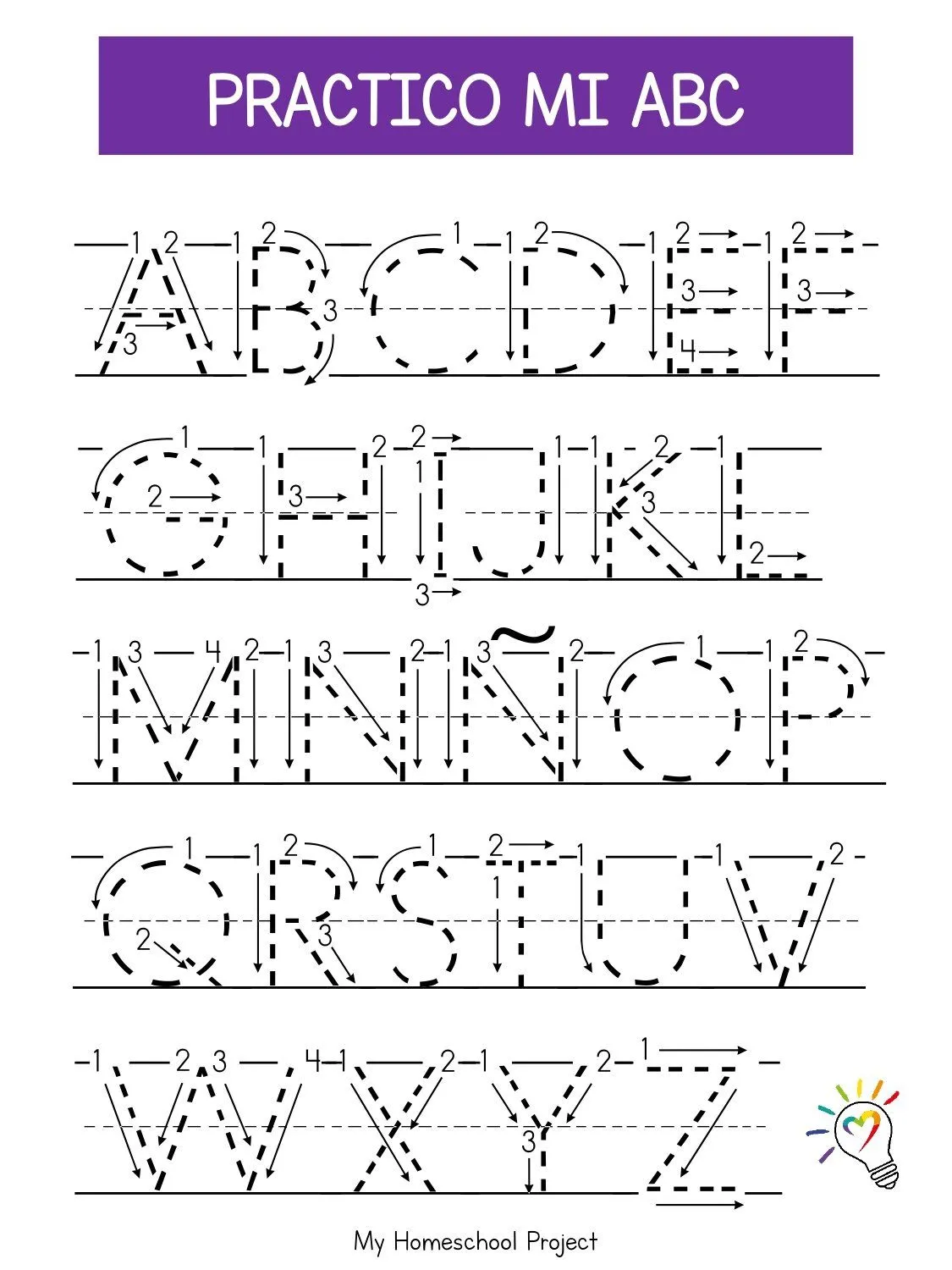 Trazo del abecedario - My Homeschool Project Trazo del abecedario - My Homeschool Project
