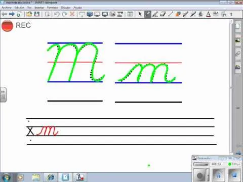 trazo letra m cursiva - YouTube