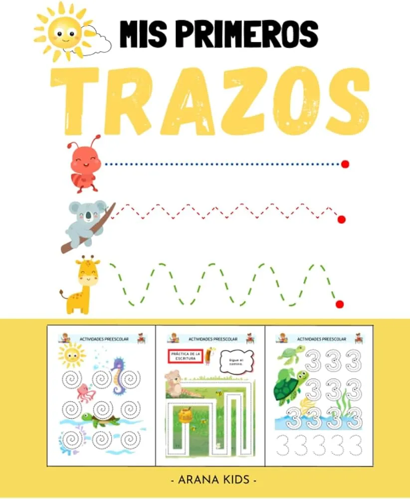 MIS PRIMEROS TRAZOS: Gran libro de actividades para niños +3. Practica el  trazado de líneas, ondas, vocales, números, figuras geométricas y mucho  más. (Spanish Edition) : Arana, Zoyla: Amazon.com.mx: Libros
