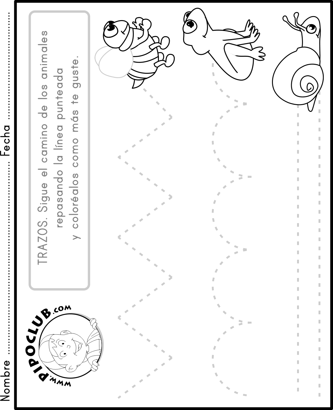 Trazos para niños de preescolar - Imagui