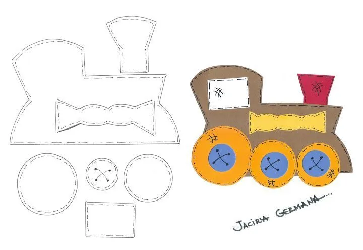 Tren para foami o cartulina. Molde. Kids craft. Train. Template ...