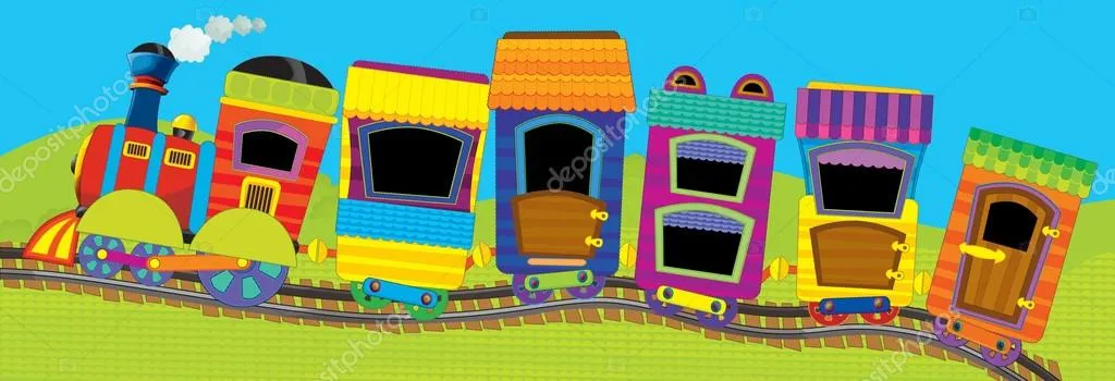 Tren grande dibujos animados — Foto stock © illustrator_hft #12135678 Tren grande dibujos animados — Foto stock © illustrator_hft #12135678