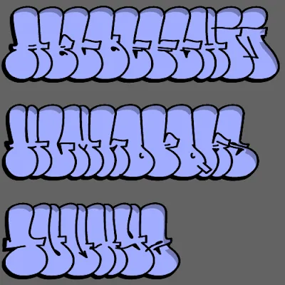 Trend Graffiti Style: Graffiti Alphabet Bubble Blue Trend Graffiti Style: Graffiti Alphabet Bubble Blue