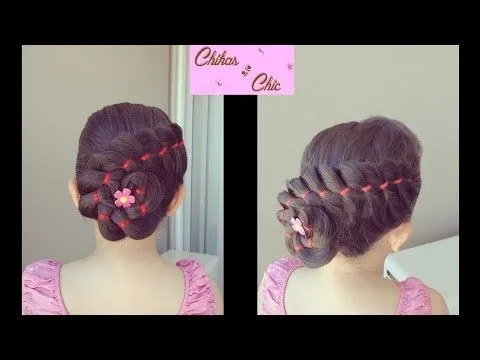 Trenza de 4 Divisiones con Cinta y Flor | Chikas Chic - YouTube