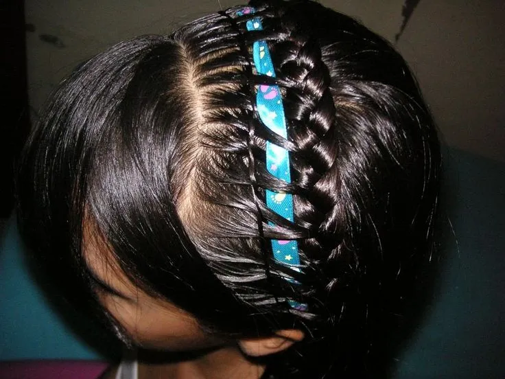 TRENZA CON LISTON | PEINADOS PARA NIÑAS | Pinterest