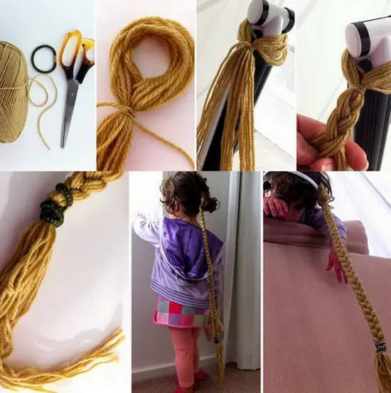 Trenza de Rapunzel casera | Manualidades Infantiles Trenza de Rapunzel casera | Manualidades Infantiles
