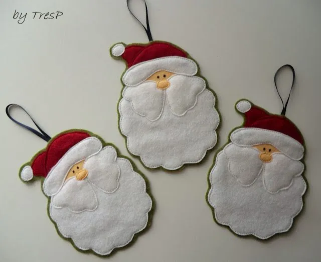 TresP craft blog: FIELTRO: TRIO DE SANTA CLAUS Y UN BÚHO DE BIENVENIDA