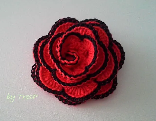 TresP craft blog: ROSA DE CROCHET TUTORIAL