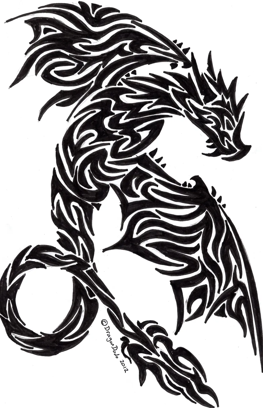 Tribal dragon by DragonDodo on DeviantArt