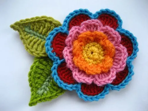 TRICO y CROCHET-madona-mía: Flores paso a paso en fotográfias ...