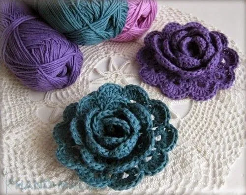 TRICO y CROCHET-madona-mía: Flores paso a paso en fotográfias ...