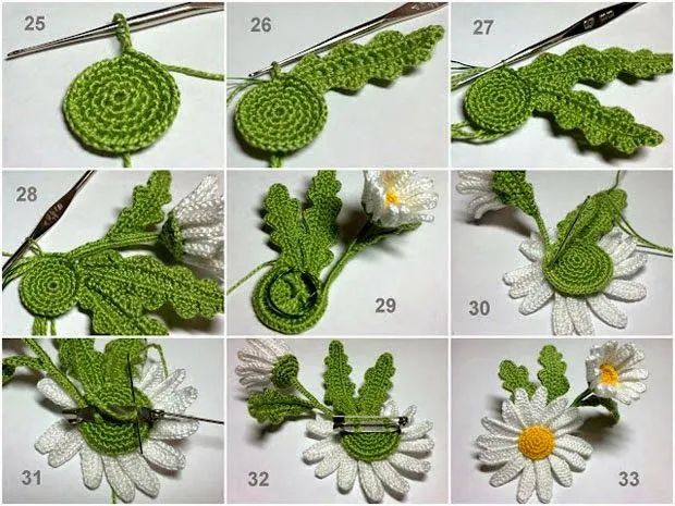 TRICO y CROCHET-madona-mía: Margaritas a crochet paso a paso en ...