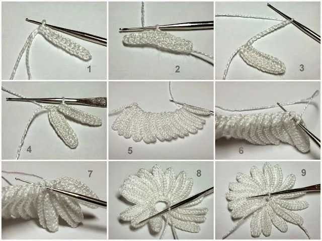 TRICO y CROCHET-madona-mía: Margaritas a crochet paso a paso en ...