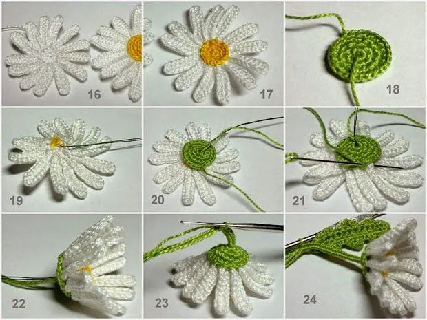 TRICO y CROCHET-madona-mía: Margaritas a crochet paso a paso en ...