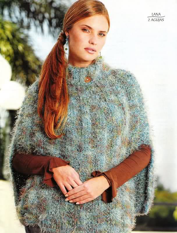 TRICO y CROCHET-madona-mía: Patrón para hacer Poncho en dos agujas ... TRICO y CROCHET-madona-mía: Patrón para hacer Poncho en dos agujas ...