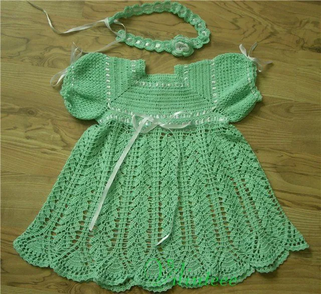 TRICO y CROCHET-madona-mía: Vestido de bautizo para niñas a ...