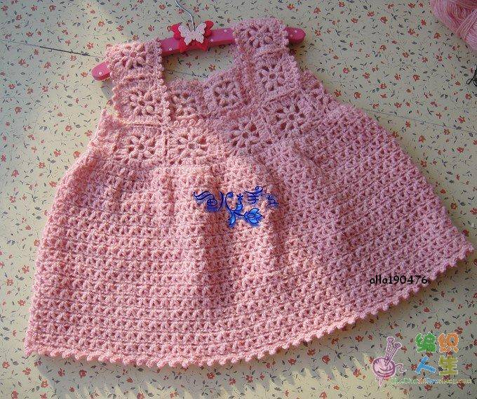 TRICO y CROCHET-madona-mía: Vestido para bebe a crochet con patrón