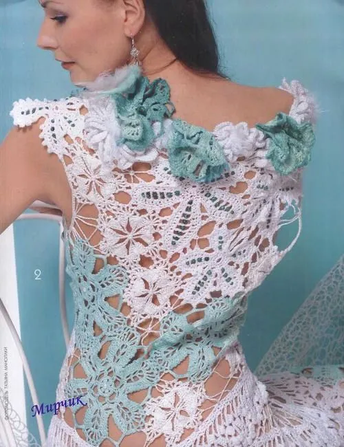TRICO y CROCHET-madona-mía: Vestido en crochet russo TRICO y CROCHET-madona-mía: Vestido en crochet russo