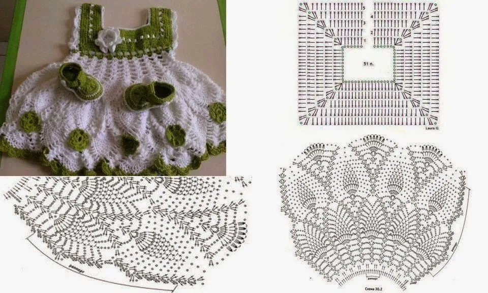 TRICO y CROCHET-madona-mía: Vestidos para bebe a ganchillo con patrón