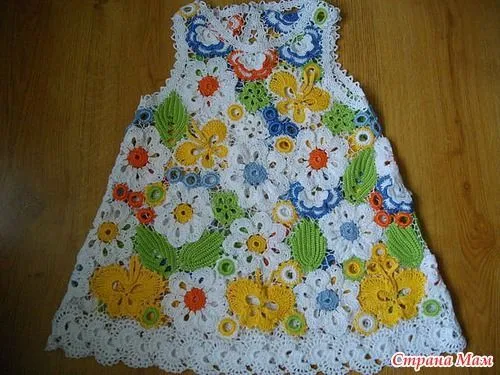 TRICO y CROCHET-madona-mía: Vestidos para niñas crochet ruso ...