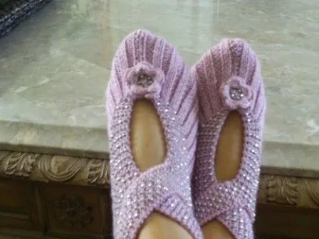 TRICO y CROCHET-madona-mía: Zapatillas de señoras modelo japones ...