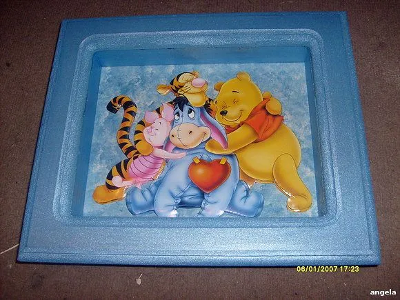 tridimensional wine de pooh - Manualidades en Decoupage clases por msn