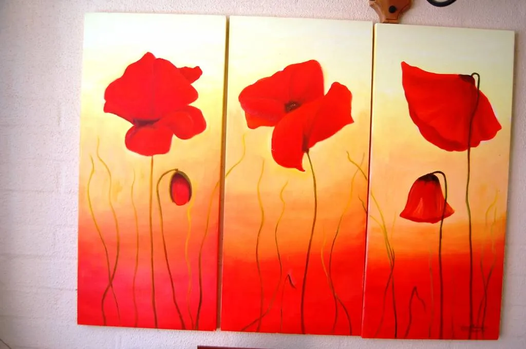triptico de amapolas gloria vanessa henriquez vivero - Artelista. triptico de amapolas gloria vanessa henriquez vivero - Artelista.