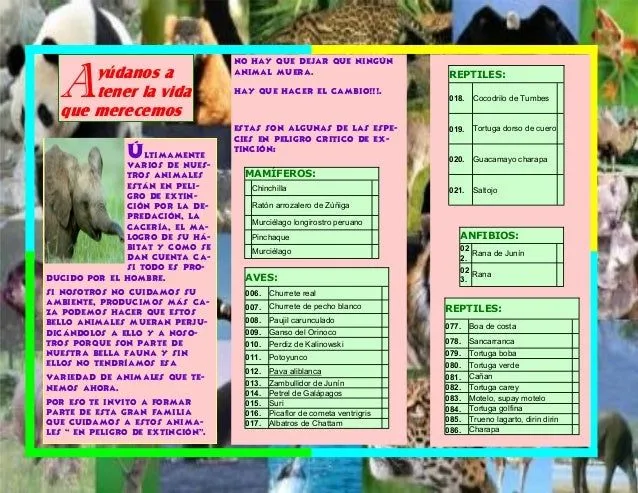 Triptico final de los animales en extincion de alexandra porras
