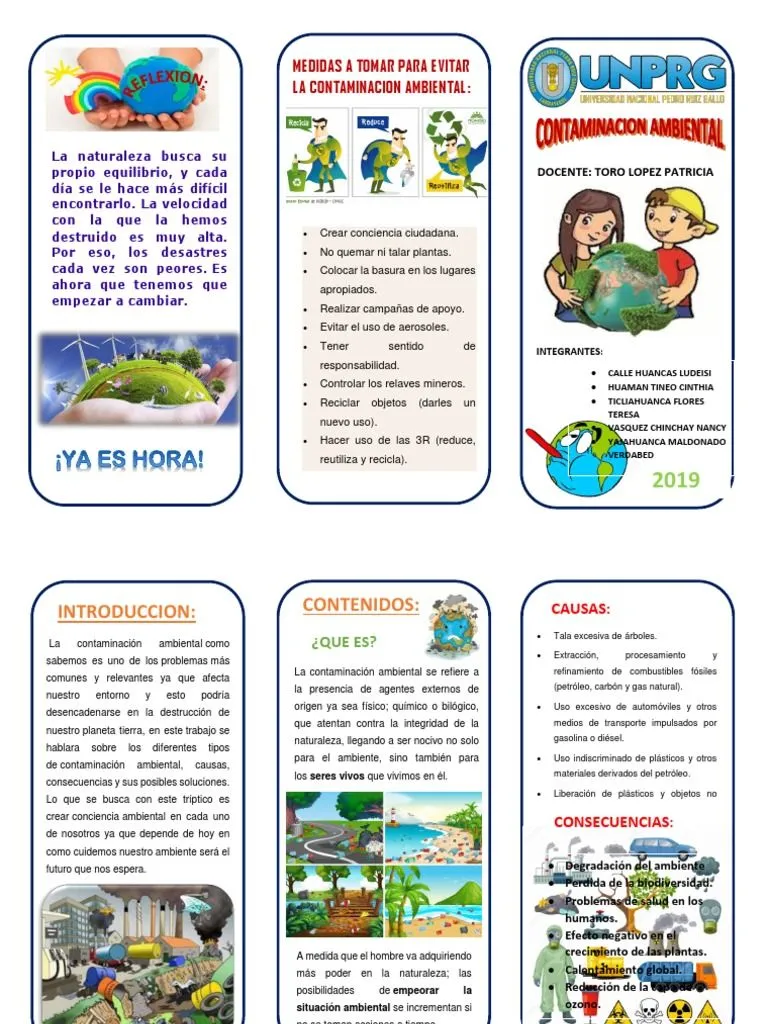 Triptico de Contaminacion Ambiental | PDF | Contaminación | El plastico Triptico de Contaminacion Ambiental | PDF | Contaminación | El plastico