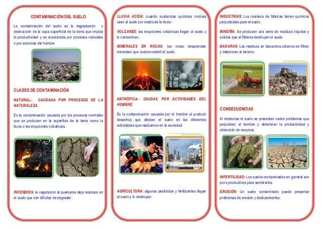 Triptico contaminacion del suelo