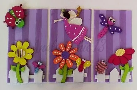 Tríptico hada | Foamy y Fieltro | Pinterest