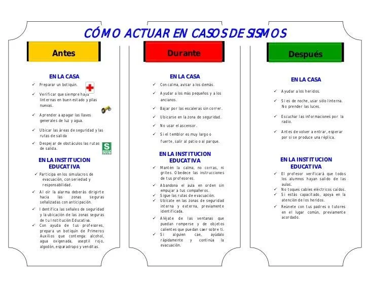 TRIPTICO SIMULACRO EN CASO DE SISMO