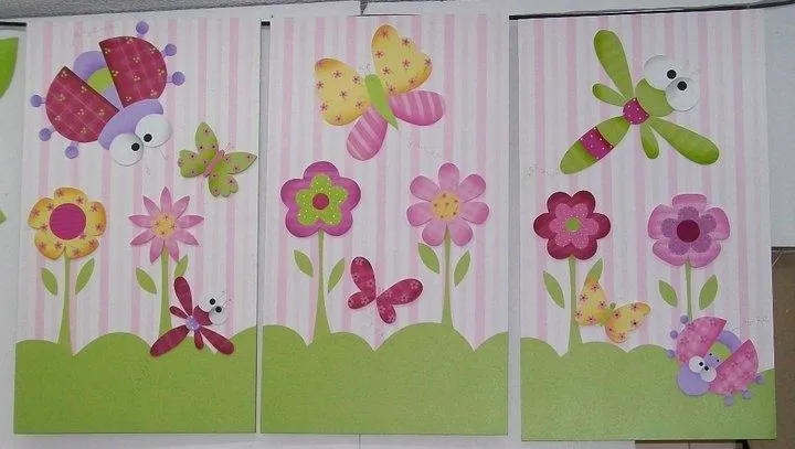 Trípticos divinos para el cuarto de las mas niñas! | decoracion en ...