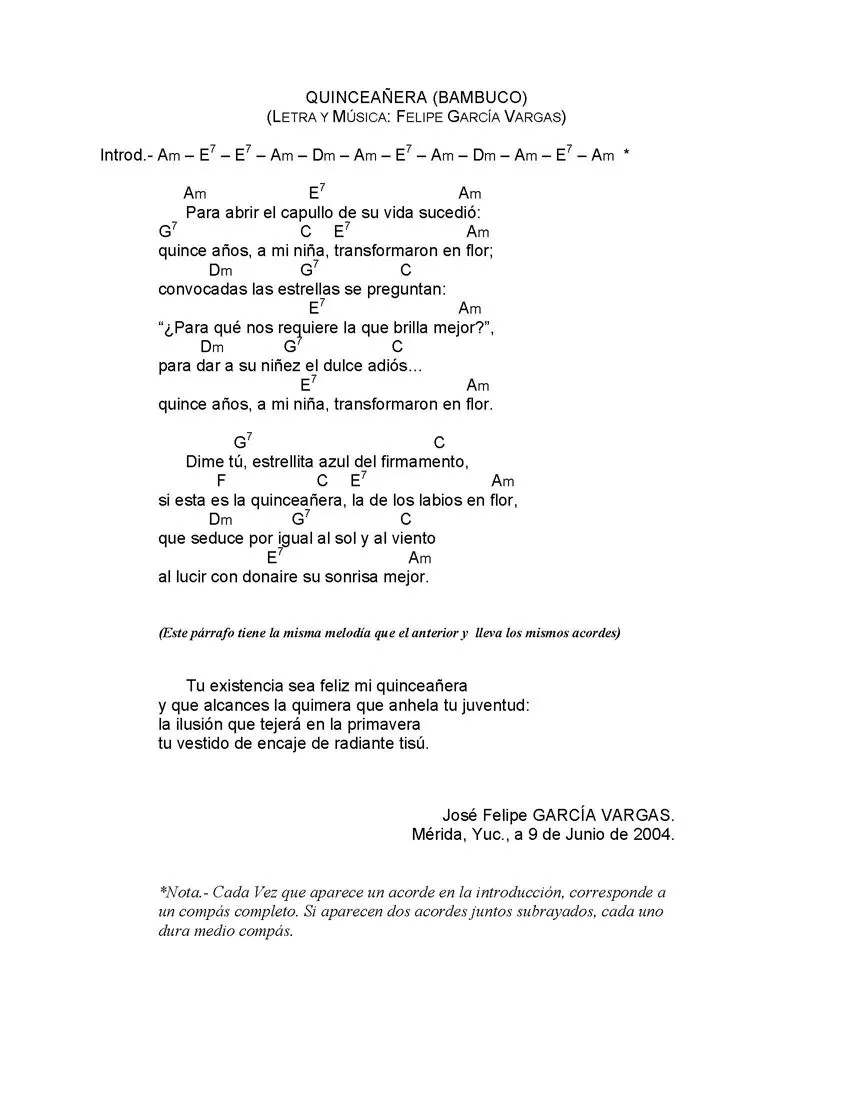 Trovadores Yucatecos: Partitura - Quinceañera - Bambuco de Felipe ... Trovadores Yucatecos: Partitura - Quinceañera - Bambuco de Felipe ...